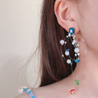 Pearl Rhinestone Earring Drop Faux