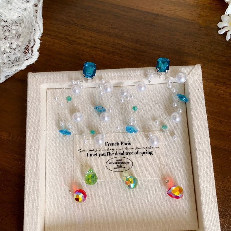 Pearl Rhinestone Earring Drop Faux