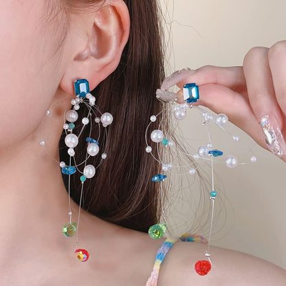 Pearl Rhinestone Earring Drop Faux