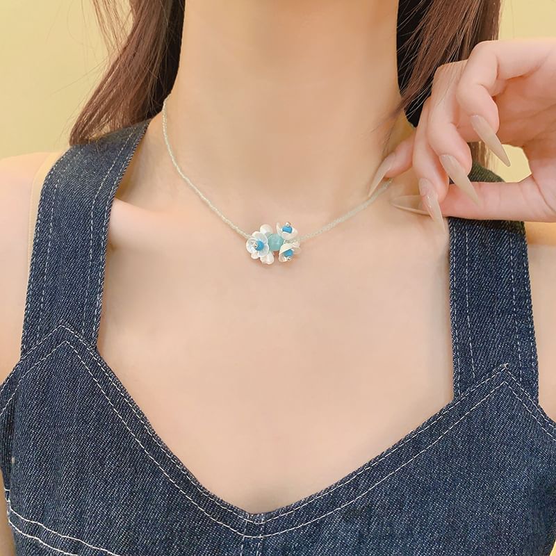 Earring Drop Beaded / Necklace Floral