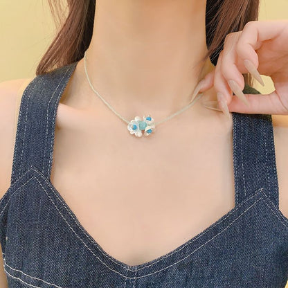 Earring Drop Beaded / Necklace Floral