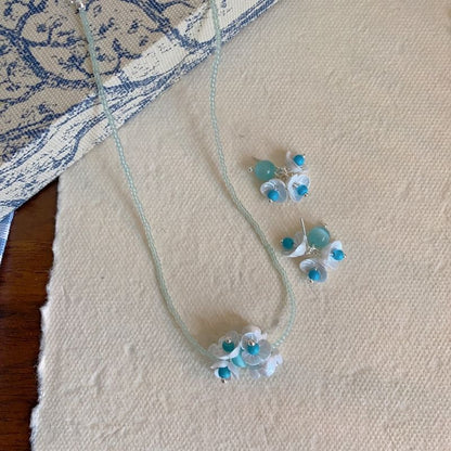 Earring Drop Beaded / Necklace Floral