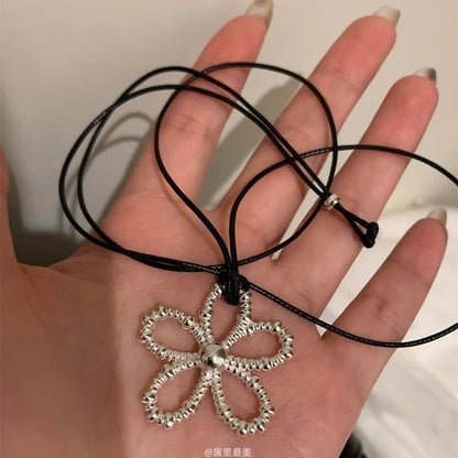 Necklace Flower Pendant Cord