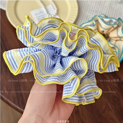 Scrunchie Ruffled Striped