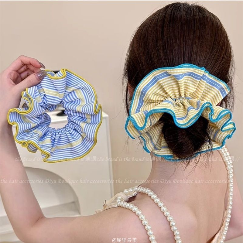 Scrunchie Ruffled Striped