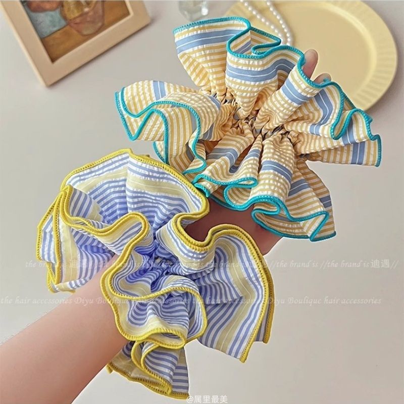 Scrunchie Ruffled Striped