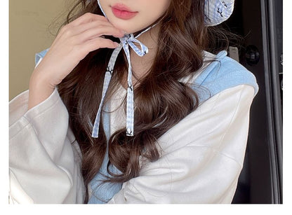 Plaid Bow Print Bucket Hat