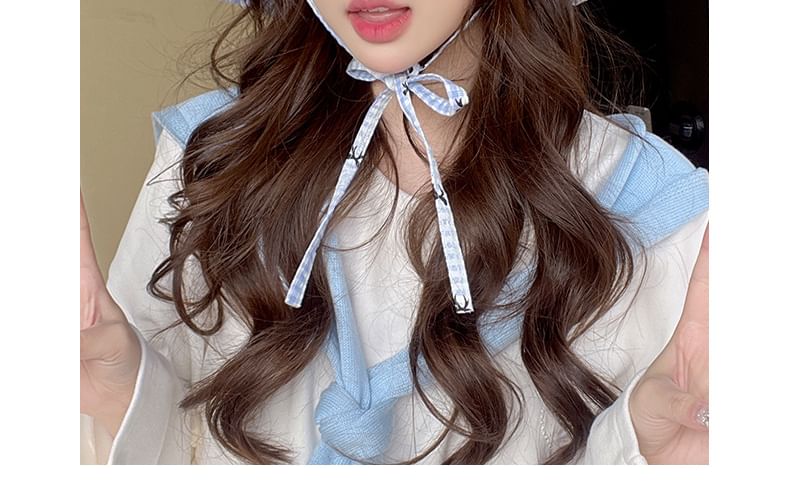 Plaid Bow Print Bucket Hat