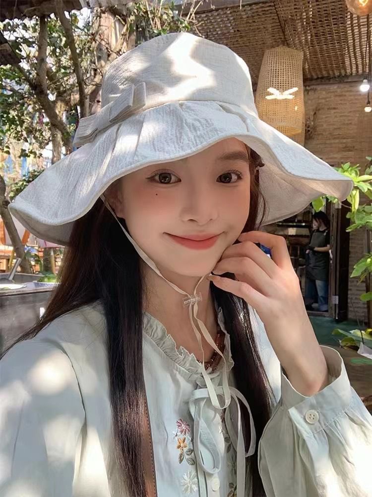 Plain Bow Sun Hat
