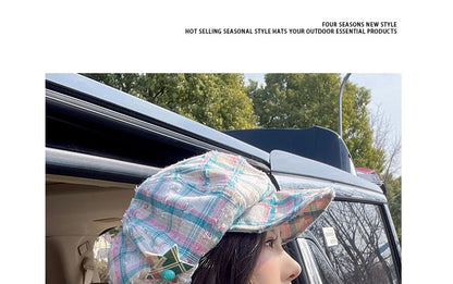 Plaid Star Newsboy Cap