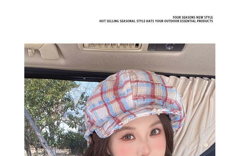 Plaid Star Newsboy Cap