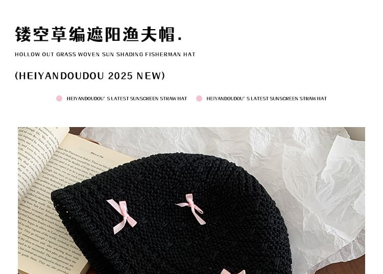 Bow Woven Cloche Hat