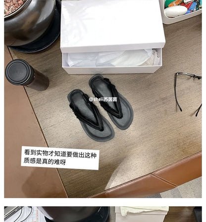 Two Tone Fringe Sandals