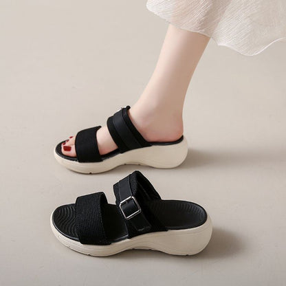 Slide Wedge Sandals Heel