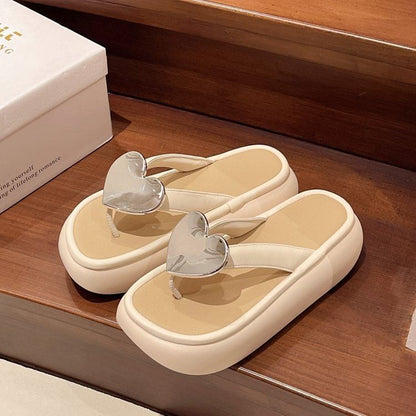 Heart Flops Accent Platform Flip
