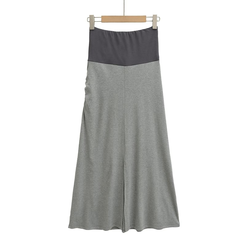 Elevated Waist Knit Layered Flared Long Skirt