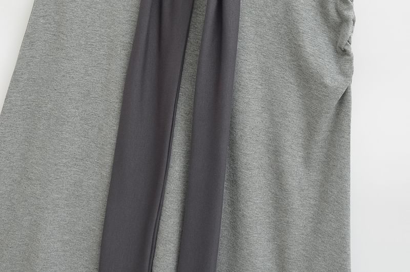 Elevated Waist Knit Layered Flared Long Skirt