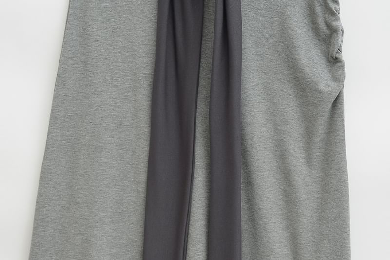 Elevated Waist Knit Layered Flared Long Skirt