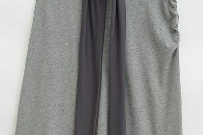 Elevated Waist Knit Layered Flared Long Skirt