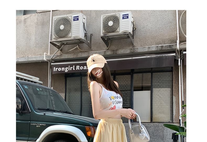 Elastic Waist Solid Maxi Flared Skirt