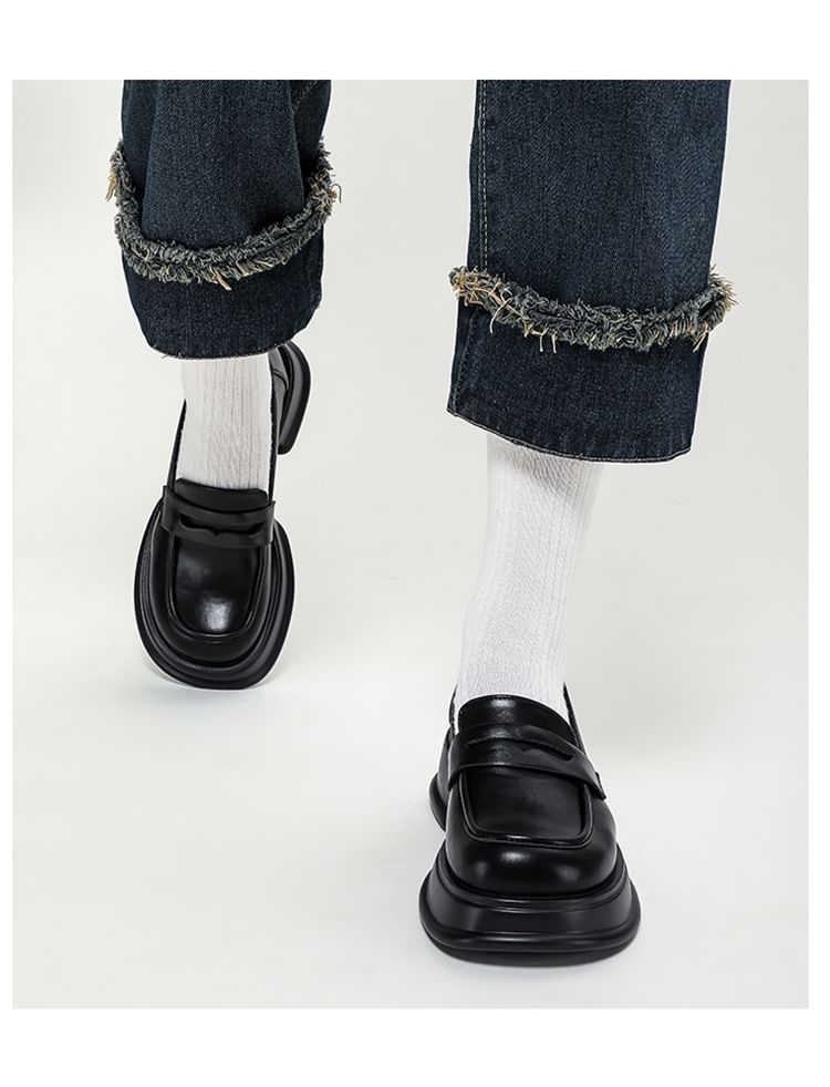 Platform Chunky Heel Loafers