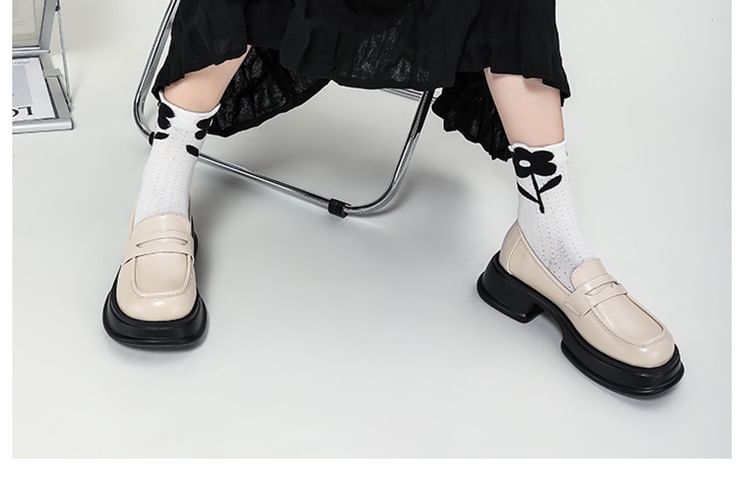 Platform Chunky Heel Loafers