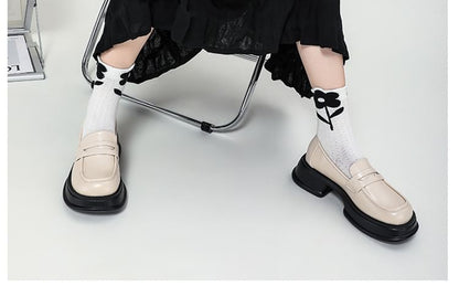 Platform Chunky Heel Loafers