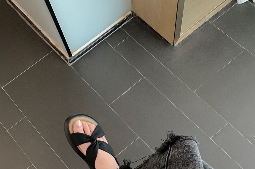 Knot Slingback Platform Sandals