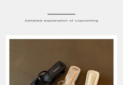 Square Toe Kitten Heel Mules