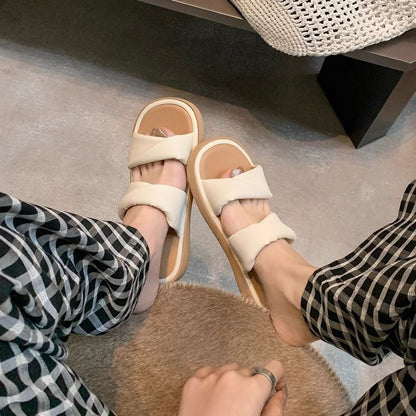 Double-Strap Slide Sandals