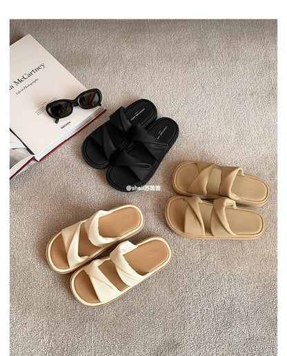 Double-Strap Slide Sandals