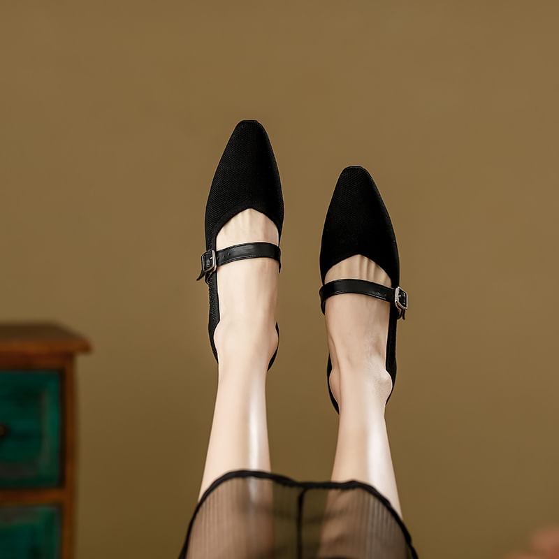 Square Toe Chunky Heel Mary Jane Pumps