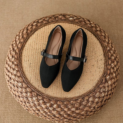 Square Toe Chunky Heel Mary Jane Pumps