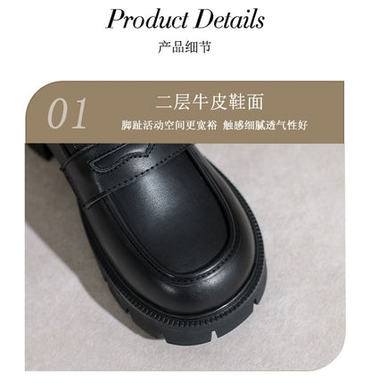 Platform Chunky Heel Loafers