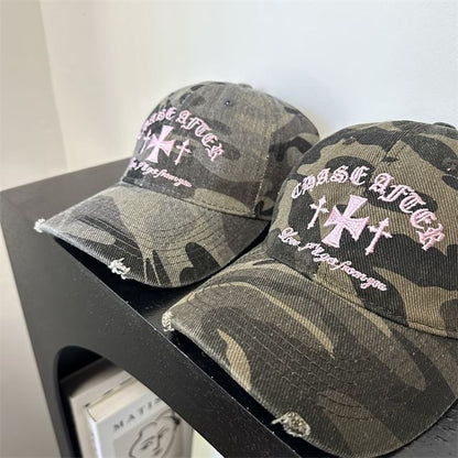 Baseball Embroidered Camouflage Cap Cross
