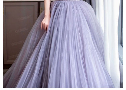Short Sleeve Off Shoulder Plain Ruched Mesh Panel Lace A-Line Evening Gown