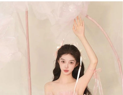 Plain Panel Evening Gown Lace Mesh A-Line Tiered Tube