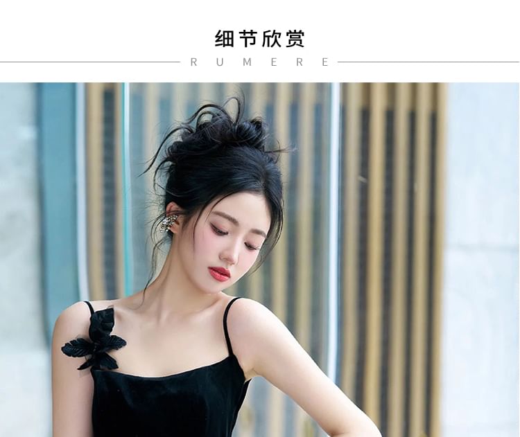 Panel Floral Strap Tone Mesh A-Line Two Gown Applique Spaghetti Evening Tiered