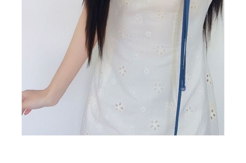 Short Sleeve Mandarin Collar Gradient Maxi Qipao