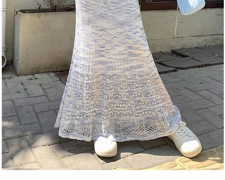 Elevated Waist Blended Fabric Mermaid Tail Skirt