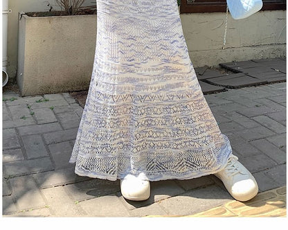 Elevated Waist Blended Fabric Mermaid Tail Skirt