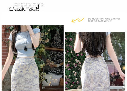 Elevated Waist Blended Fabric Mermaid Tail Skirt