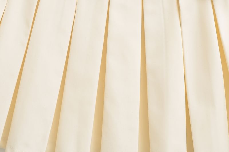 Pleated High Waist Solid Mini A-Line Skirt