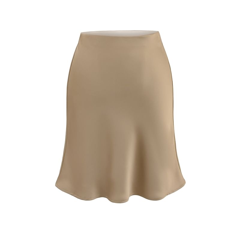 Solid High Rise Mini Mermaid Skirt