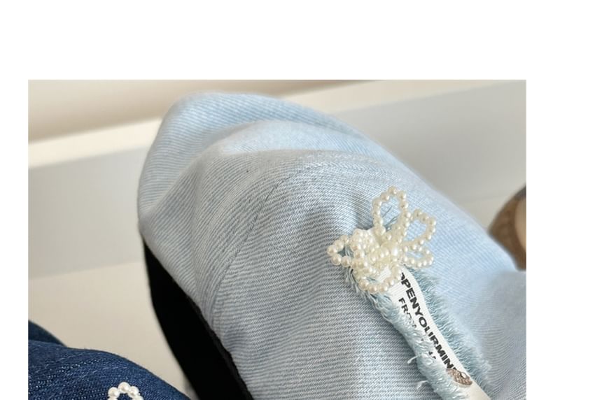 Lettering Beret Denim