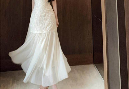 Sleeveless Halter Jacquard Midi Qipao / Light Jacket