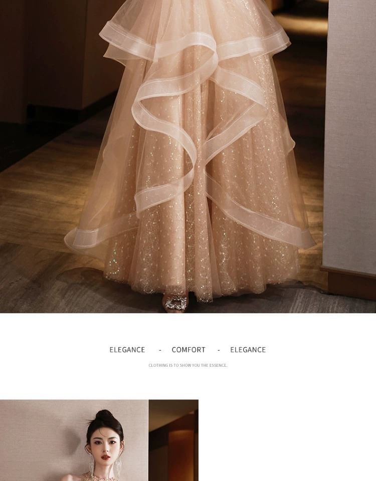 Sleeveless Sheer Ruffle A-Line Evening Gown