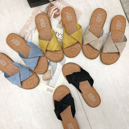 Cross Criss Slide Sandals