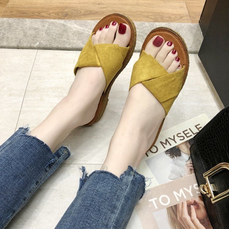 Cross Criss Slide Sandals