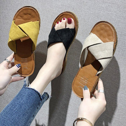 Cross Criss Slide Sandals